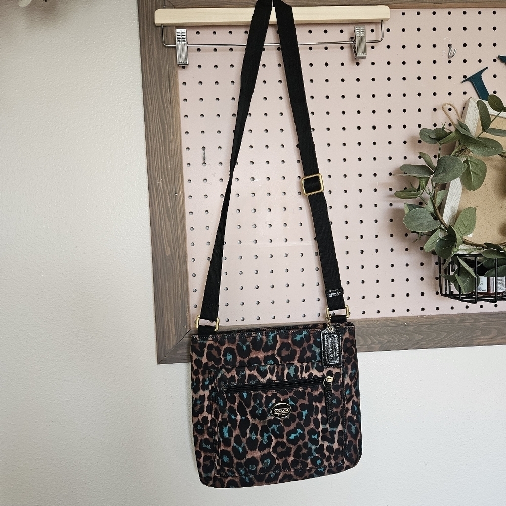 Coach Ocelot Leopard File Crossbody Bag Purse F77479